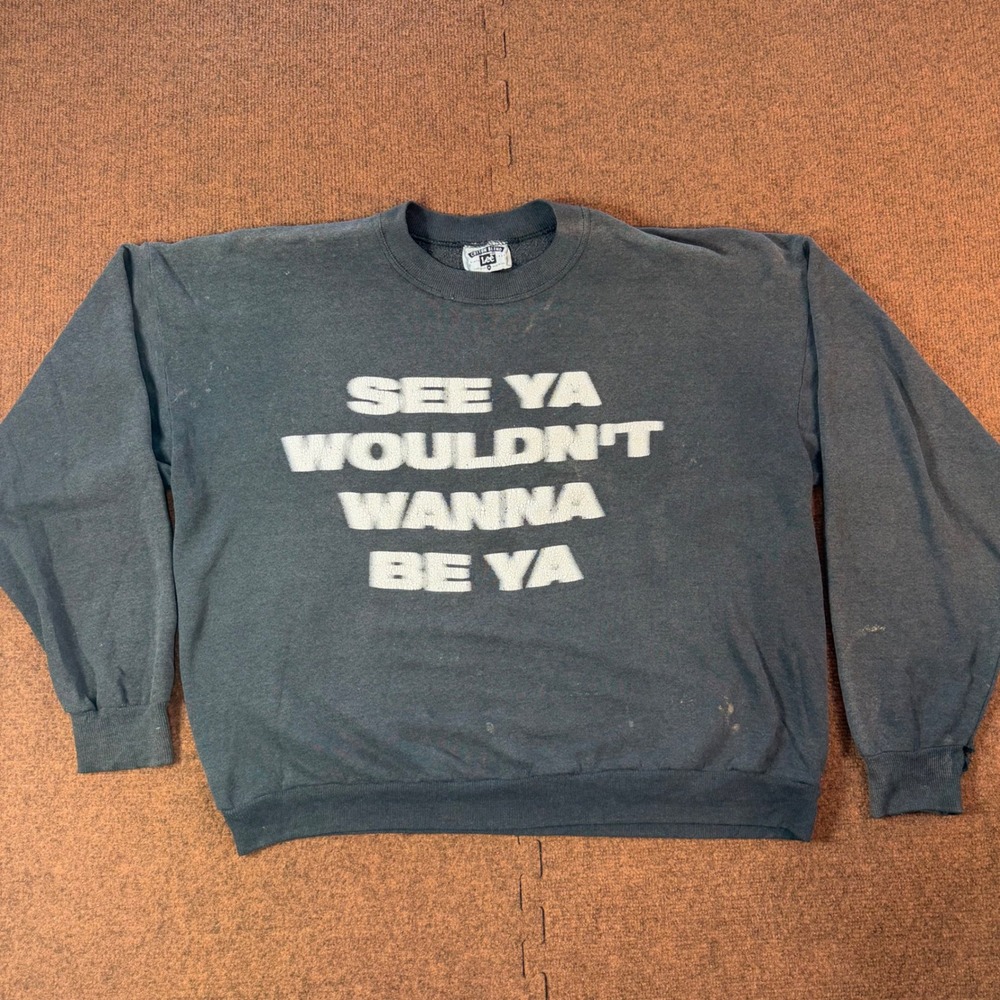 Vintage Lee Sweatshirt Mens XL Black See Ya Wouldn't Wanna Be Ya Graphic USA B-